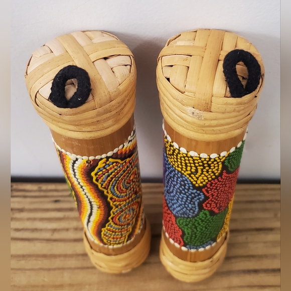 2 Rain Sticks, Turtle, Gecko, Dot Painted Bamboo, Small - Picture 4 of 7